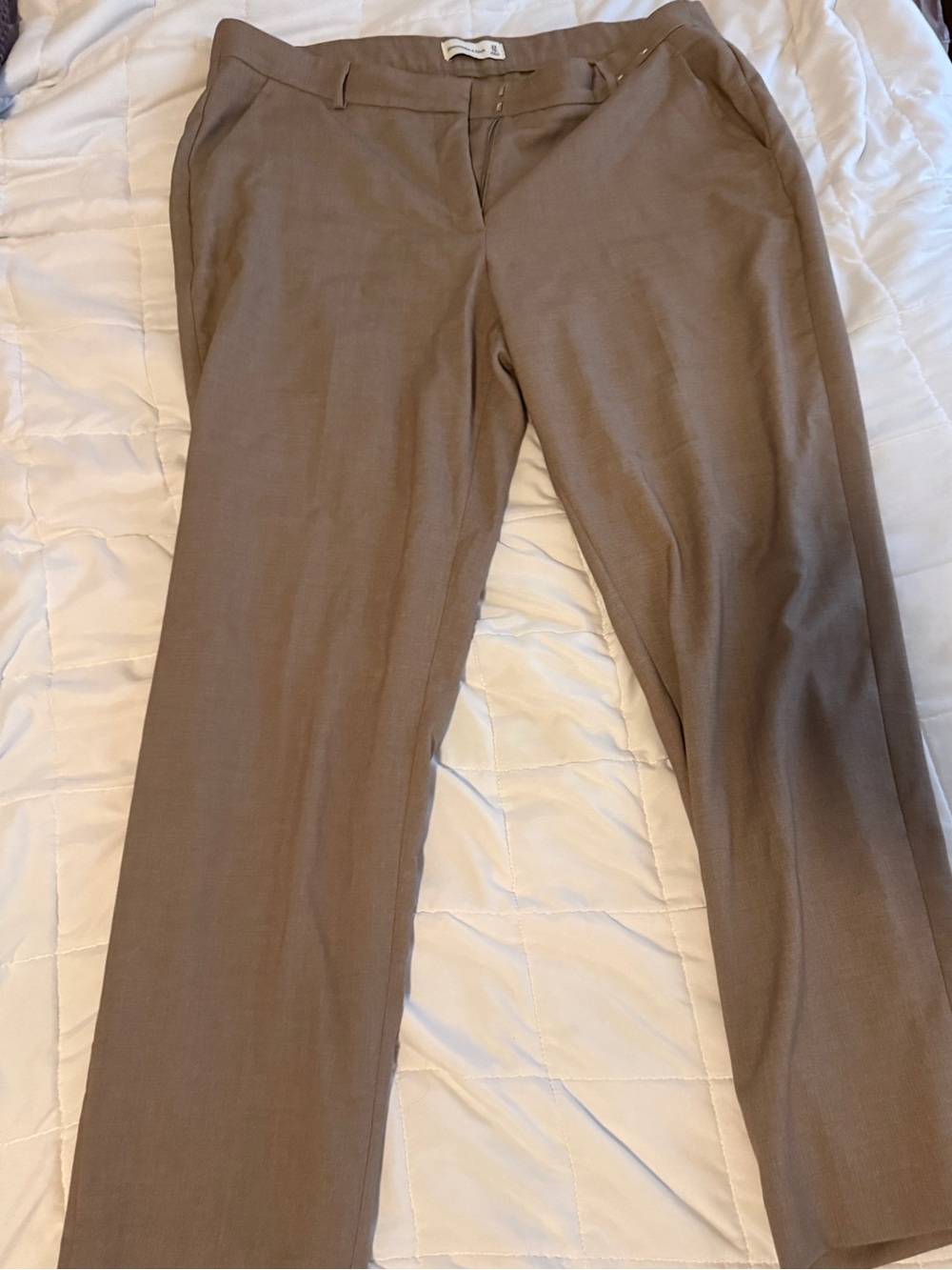 Abercrombie & Fitch Women's Straight-Leg Dress Trousers in Taupe